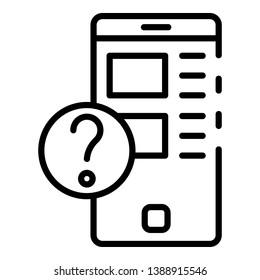 Smartphone browser surfing icon. Outline smartphone browser surfing vector icon for web design isolated on white background