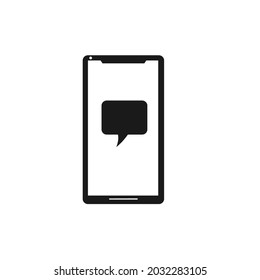 smartphone and bubble chat in it