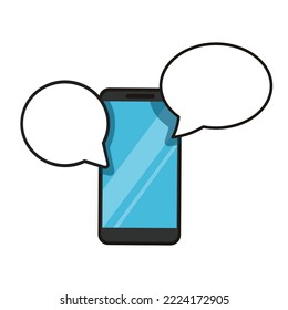 smartphone con icono de chat de burbujas