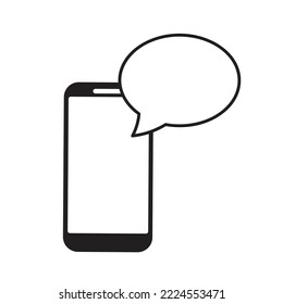 smartphone with bubble chat icon