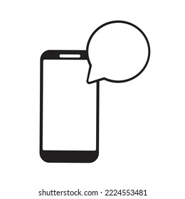 smartphone with bubble chat icon