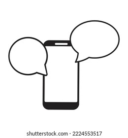smartphone con icono de chat de burbujas