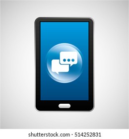 smartphone bubble chat social network media icon vector illustration eps 10