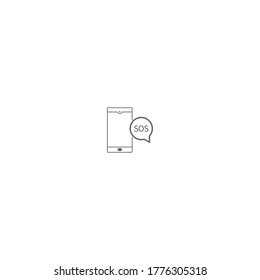 Chat sobre burbuja de smartphone SOS icono de plantilla de vector