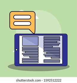 Smartphone and bubble design, Digital technology communication social media internet web and cellular theme Vector illustration