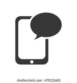 Smartphone bubble gadget technology media icon. Isolated and flat illustration. Vector graphic