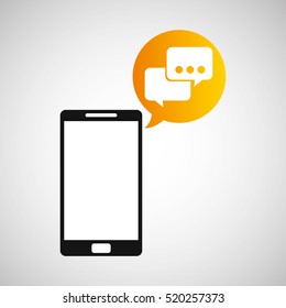 smartphone and bubble speak application vector illustration eps 10