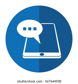 smartphone bubble speech chat communication shadow
