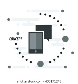 Smartphone and bubble talk concept black