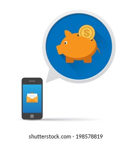 Smartphone and bubble talk message.Illustration EPS10