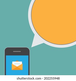 Smartphone and bubble talk message.Illustration EPS10