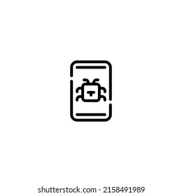 smartphone in bug problem Outline Icon, Logo, and illustration Vector