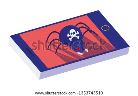 smartphone with bug virus atack