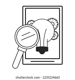 Smartphone with bulb and gears