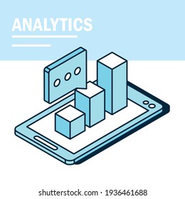 isometrische Analyse von Smartphone-Unternehmenskarten