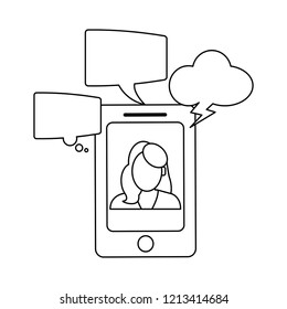 Smartphone business chat in black and white