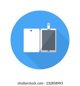 Smartphone business concept icon of flat design