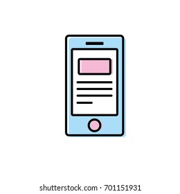 smartphone with business digital document