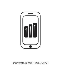 Smartphone, business and graphics vector icon