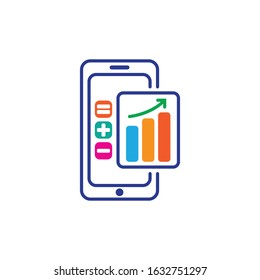 Smartphone, business and graphics vector icon