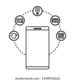 smartphone with business icons