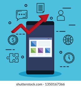 smartphone with business marketing