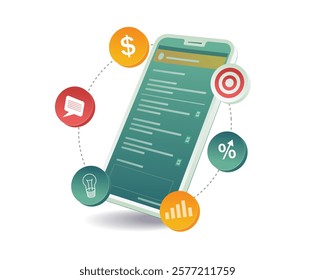 Smartphone business technology system concept illustration