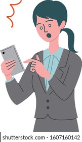 smartphone business woman emotion illustration