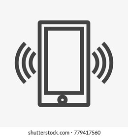 Smartphone button vector icon isolated on light grey background