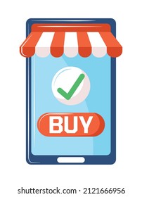 smartphone buy button ecommerce icon