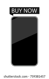 Smartphone buy now. Isolated on white background. Vector illustration