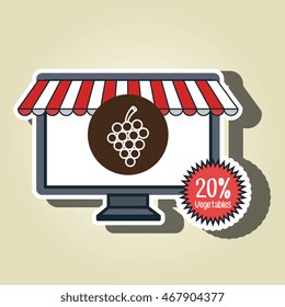 smartphone buy online fruit vector illustration graphic