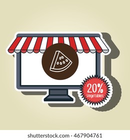 smartphone buy online fruit vector illustration graphic