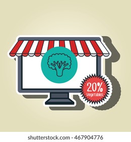 smartphone buy online fruit vector illustration graphic