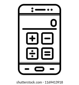 Smartphone with calculatoricon vector