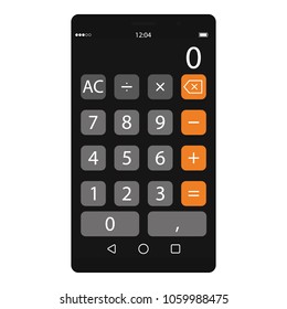 Smartphone with calculator vector