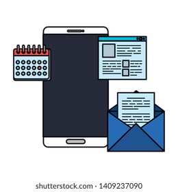 smartphone with calendar and email