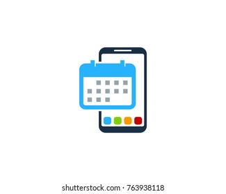 Smartphone Calendar Icon Logo Design Element