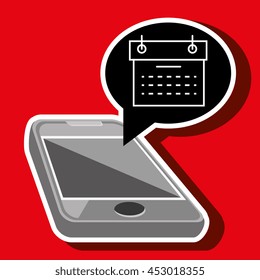 smartphone and calendar isolated icon design, vector illustration  graphic 