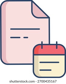 smartphone calendar linear color icon design