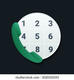 Smartphone call app icon. Dial phone, contact symbol. Illustration vector