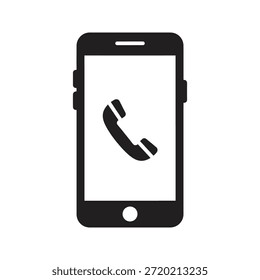 Smartphone-Anruf-Anwendung Symbol Symbol solide Glyphe Vektor für mobile Dialer-Schnittstelle und Telefon-Empfänger Bildschirm-Taste Kontaktmenü