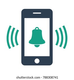 smartphone call with bell on white background. Vector illustration
