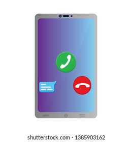 Smartphone with a call buttons. Mobile app. Vector illustration design