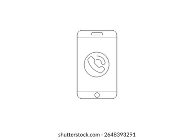 Llamada de teléfono inteligente Arte continuo de una línea Contáctenos Icono de Vector de contorno de diseño
