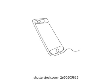 Llamada de teléfono inteligente Arte continuo de una línea Contáctenos Icono de Vector de contorno de diseño
