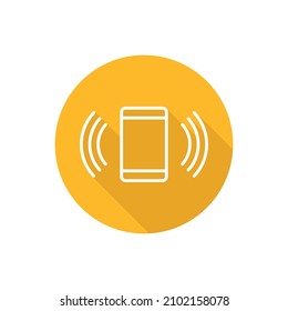 Smartphone call flat icon with shadow