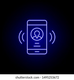 Smartphone call man line neon icon. Elements of Business illustration line icon. Signs and symbols can be used for web, logo, mobile app, UI, UX