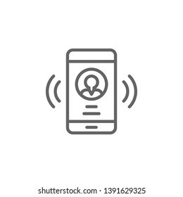 Smartphone call man outline icon. Elements of Business illustration line icon. Signs and symbols can be used for web, logo, mobile app, UI, UX