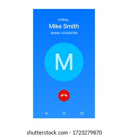 Ilustración del vector de interfaz de pantalla de llamada